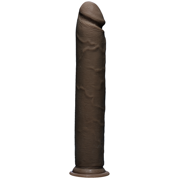 The D Realistic D 12 inches Chocolate Brown Dildo