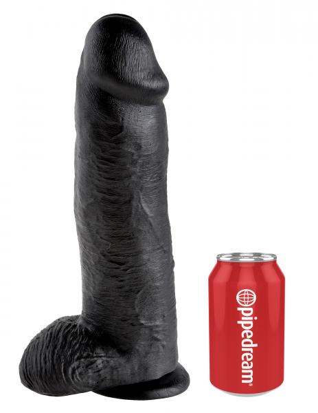 King Cock 12 Inch Cock With Balls- Black