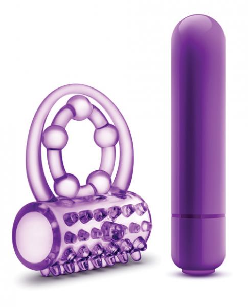The Player Vibrating Double Strap Cock Ring Purple