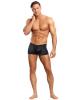 Male Power Satin Lycra Boxer Shorts Black Large