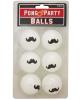 Mustache Beer Pong Balls 6 Pack