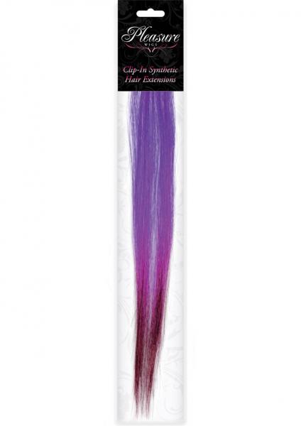 Hair Clip In Extension Purple Black Tail